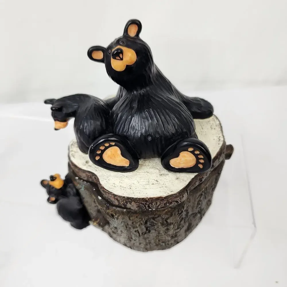 Bearfoots Bears Three Bears Box Jeff Fleming Artist Big Sky Carvers Trinket Box